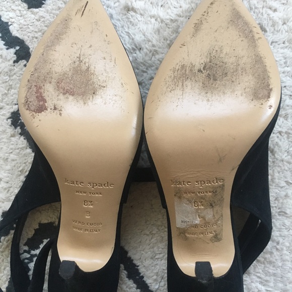 Black suede stiletto pumps size 8.5 - Picture 4 of 4